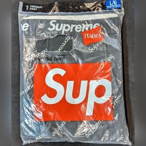 Supreme Hanes Thermal Pant (1 Pack) Black Logos Size L